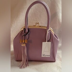 Alyssa Lilac Satchel with Gold Details